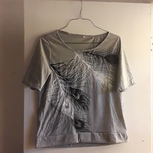 Feather short sleeve shirt